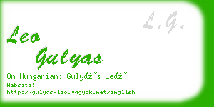 leo gulyas business card
